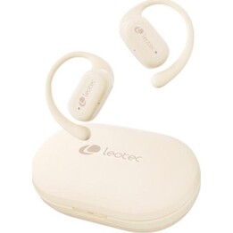 Leotec Zenit Sport Casque Bluetooth sans fil avec suppression du bruit, IPX5, Beige