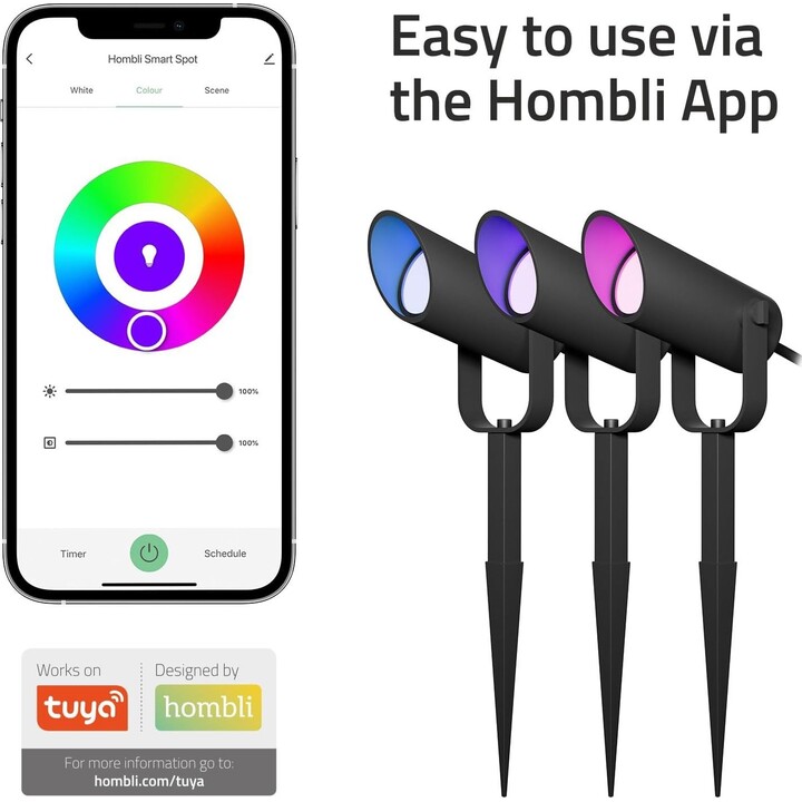 Hombli Kit di illuminazione spot intelligente per esterni (3 luci)