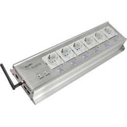 Allnet 221638 Extensão de alimentação WiFi - 6 pólos, prateada, dispositivo frio Macho, 1 peça