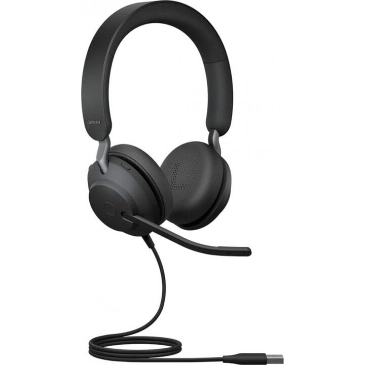 Jabra Evolve2 40 fones de ouvido USB pretos com cancelamento de ruído
