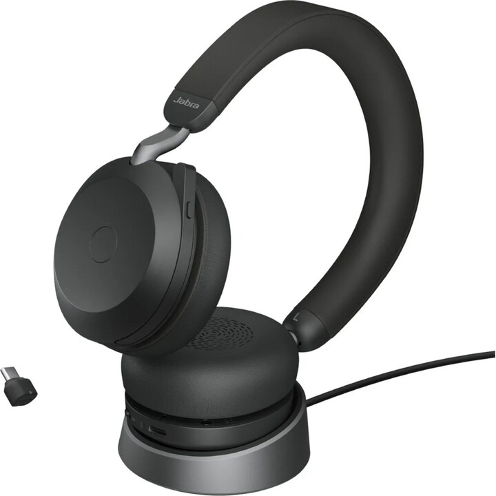 Auriculares Jabra Evolve2 75 Uc Negro + Estación de Carga + Link 380c