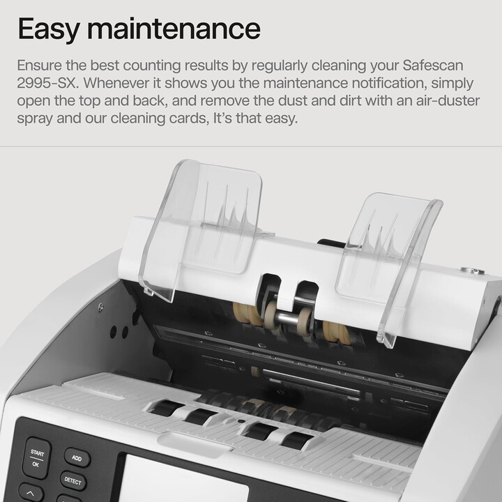 Safescan 2995-SX 112-0652 Compteuse de billets Fitness Sorter 1200 billets/min UV MG IR 7 Caractéristiques de sécurité Ecran tac