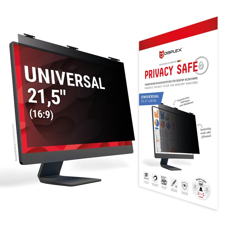DISPLEX PRIVACY SAFE privacy filter for 21.5" (16:9) desktop monitors