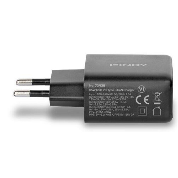 Caricabatterie 65W USB 2 x Tipo C