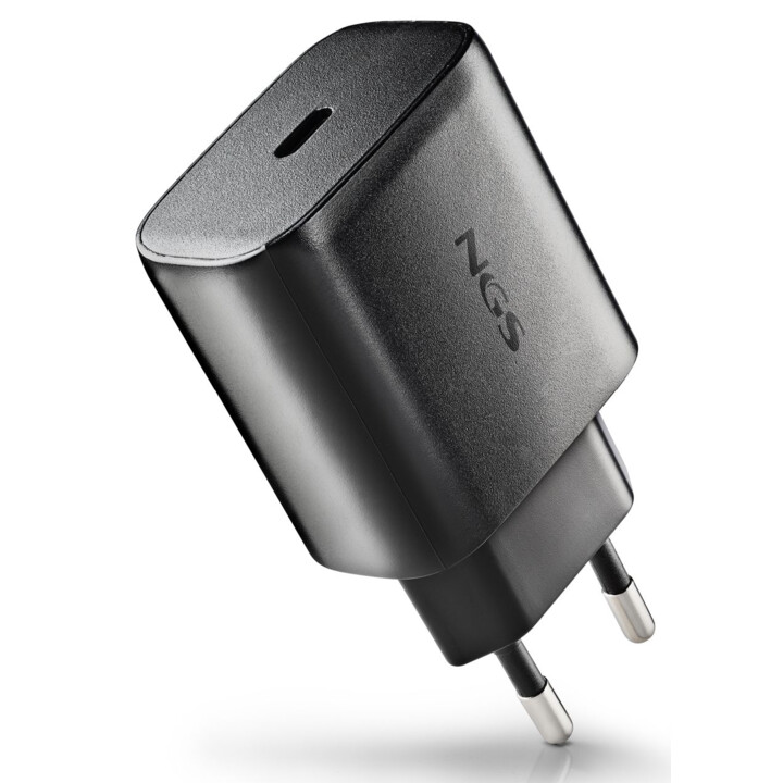 NGS Bud 45W-C: adattatore di alimentazione da 45W con 1 uscita USB-C (PD e PPS) e cavo da 1,5 metri incluso. Compatto. Larghezza