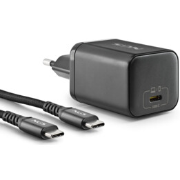 NGS Bud 65W-C: 65W Power Adapter mit 1 USB-C Ausgang (PD & PPS) und 1,5 Meter Kabel. Kompakt. Hohe Bandbreite. Schnelles Auf