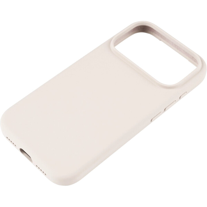 Capa de silicone Pomologic para iPhone 17 Pro compatível com MagSafe, branco/marfim