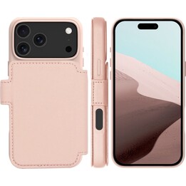 Dbramante1928 iPhone 17 Pro Max-Hülle, einfarbiges Rosa, Kunstleder, abnehmbares 2-in-1-Magnetdesign