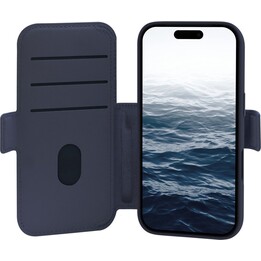 Dbramante1928 Custodia per iPhone 17 Pro, Solido Blu Scuro, Pelle Sintetica, Design Magnetico Rimovibile 2 in 1