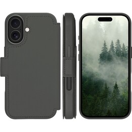 Capa Dbramante1928 para iPhone 17, verde sólido, couro sintético, design magnético removível 2 em 1