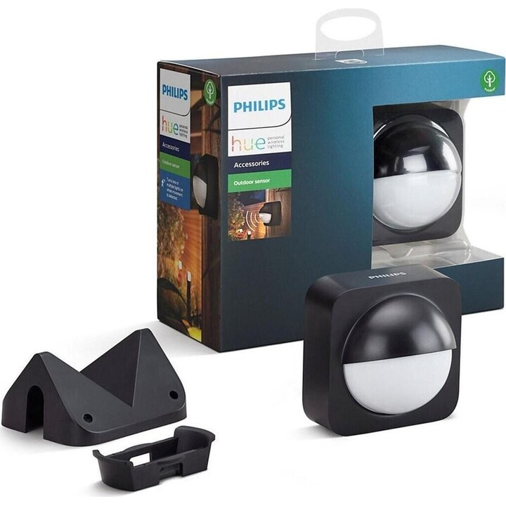 Sensor de movimento exterior Philips Hue, acessório para lâmpadas e lâmpadas inteligentes Hue, preto