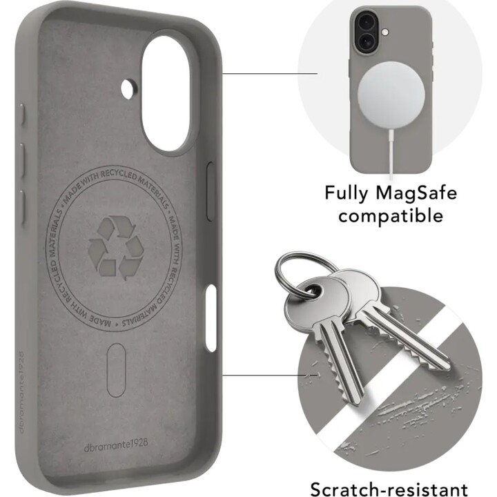 Dbramante1928 Roskilde MagSafe ICON Coque pour iPhone 17 Gris pierre de rivière