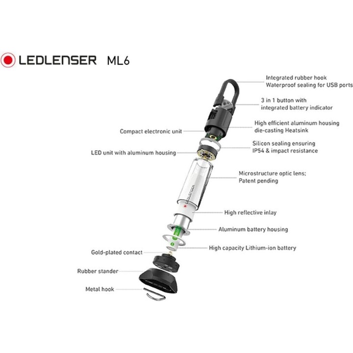 Led Lenser 500929 Lanterna de acampamento alimentada por bateria Ledlenser ML6