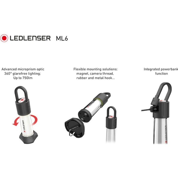 Led Lenser 500929 Lanterna de acampamento alimentada por bateria Ledlenser ML6