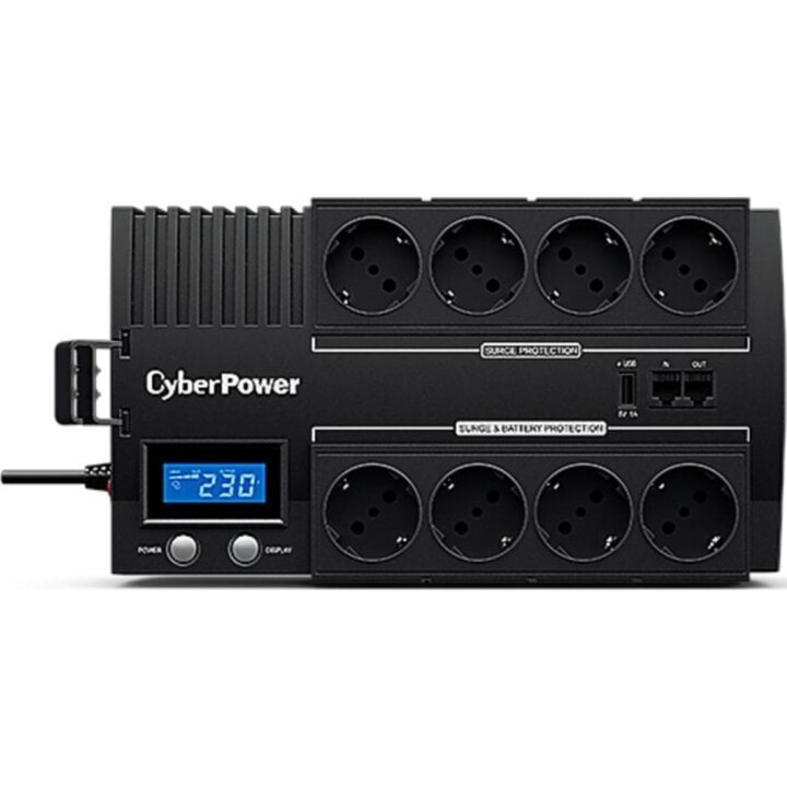CyberPower Batterie au plomb UPS 1 200 VA Durée de fonctionnement prolongée LCD AVR 8 prises Protection USB