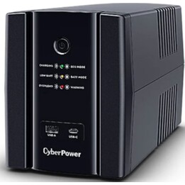 CyberPower 1500VA UPS, Lead-Acid Battery, 8h, AVR, 4 USB Outlets, Overload Protection