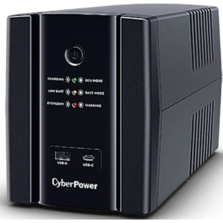 SAI CyberPower 1500VA Batería Plomo Ácido 8h AVR 4 Salidas USB Protección Sobrecarga