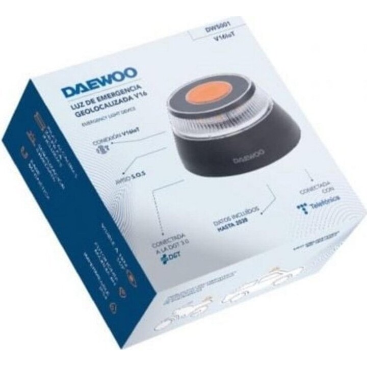 Daewoo DW5001 V16 Geolocatable Emergency Beacon Magnet IP54 6h Autonomia Pilhas incluídas