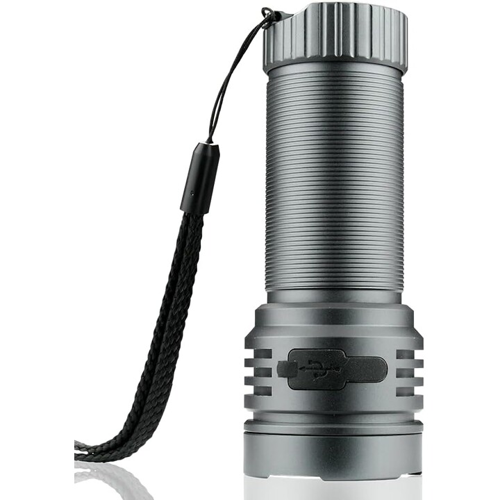 EverActive FL-3300R LED Flashlight, 5 operating modes, 3300Lm, rechargeable, Grey