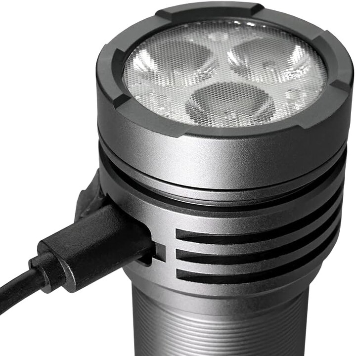 EverActive FL-3300R LED Flashlight, 5 operating modes, 3300Lm, rechargeable, Grey