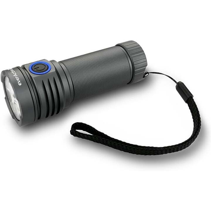 Lanterna LED EverActive FL-3300R, 5 modos de funcionamento, 3300Lm, recarregável, cinzento