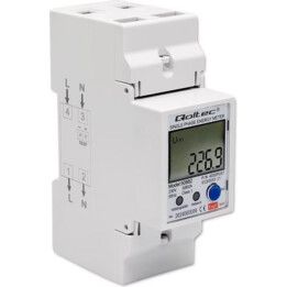 Qoltec 50882 Single-phase electronic consumption meter for DIN rail | Wi-Fi, TUYA, 230V, LCD
