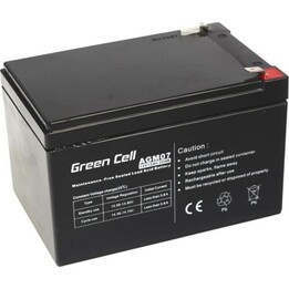 Green Cell AGM-Batterie, 12 V, 12 Ah, 12.000 mAh, versiegelte Bleisäure, Schwarz, 1 Stück