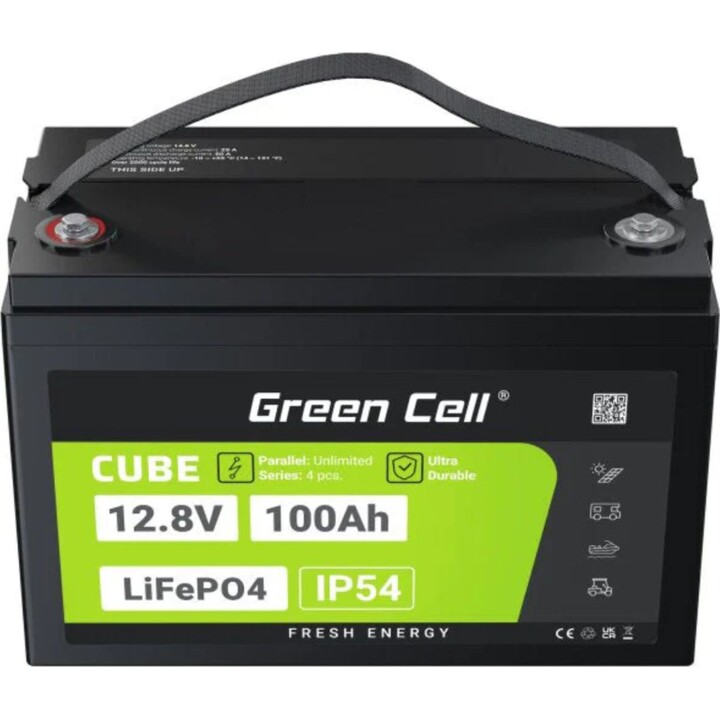 Green Cell LFPGC12V100AH ​​Battery for UPS Lithium Iron Phosphate (LiFePO4) 12.8V 100Ah