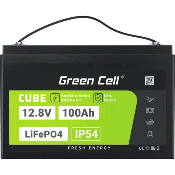 Green Cell LFPGC12V100AH ​​Battery for UPS Lithium Iron Phosphate (LiFePO4) 12.8V 100Ah