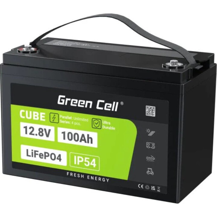 Green Cell LFPGC12V100AH ​​Battery for UPS Lithium Iron Phosphate (LiFePO4) 12.8V 100Ah