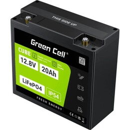 Batteria Green Cell LFPGC12V20AH 12,8 V LiFePO4 20 Ah Nero Verde IP54