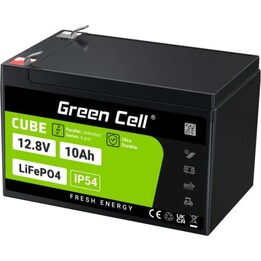 Green Cell LFPGC12V10AH batteria LiFePO4 12,8 V 10 Ah nera/verde