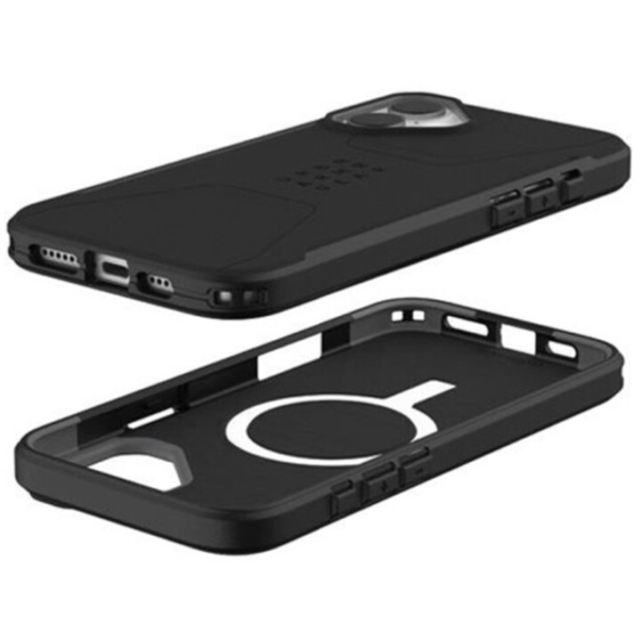 Magsafe Case, rutschfest, Sechseck-Muster, Modell für iPhone 16 Plus, UAG Acryl Schwarz
