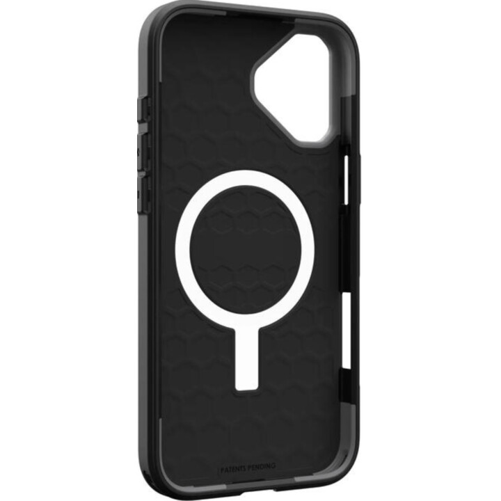 Funda Magsafe, antideslizante, patrón hexagonal, modelo para iPhone 16 Plus, acrílico UAG negro