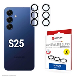 DISPLEX Full Cover Camera Lens Glass, Samsung Galaxy S25 (2 pieces)