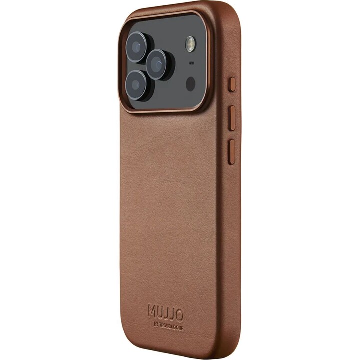 Mujjo Full Leather Case MagSafe Funda para iPhone 17 Pro Marrón