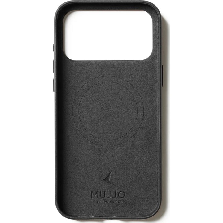 Mujjo Full Leather Case Cover til iPhone 17 Pro Max sort