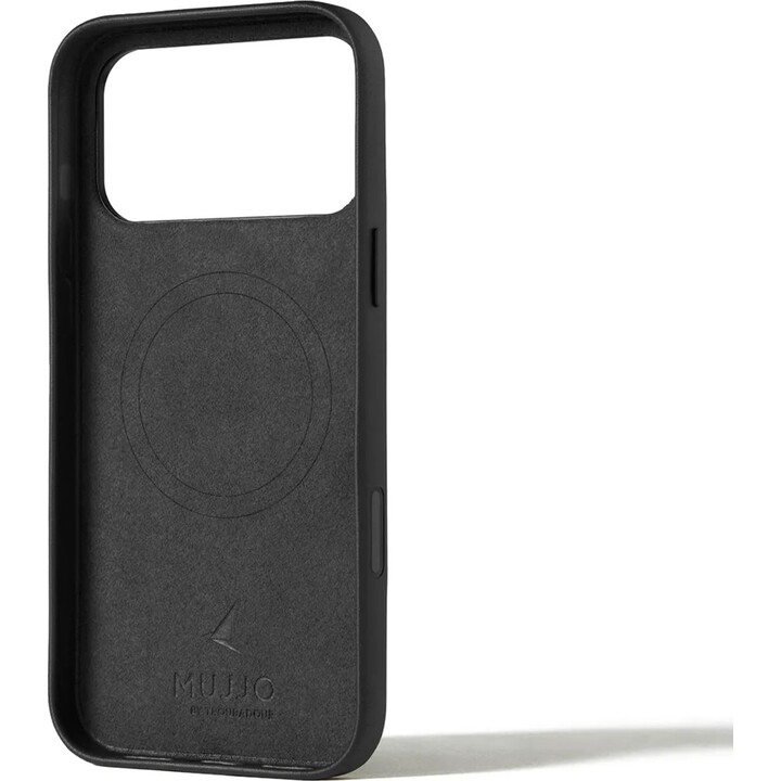 Custodia in pelle Mujjo per iPhone 17 Pro Max, nera