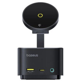 Baseus MagPro II 7in1 USB-C Hub, 1 x USB-A - 2 x USB-C - 1 x HDMI - 1 x QI - 1 x SD - 1 x microSD, Preto