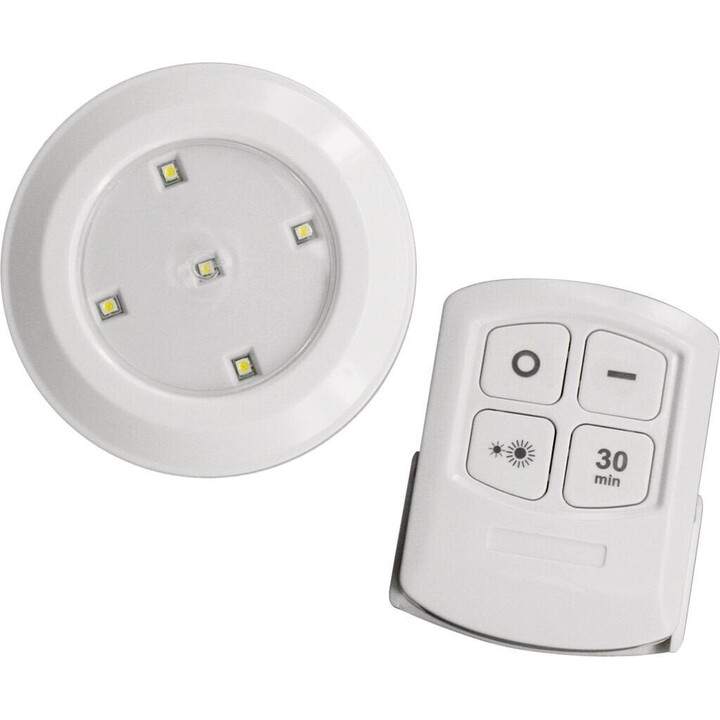 Conjunto de lâmpadas Maclean Energy de 6 LEDs com controle remoto para 3 pilhas AA MCE165