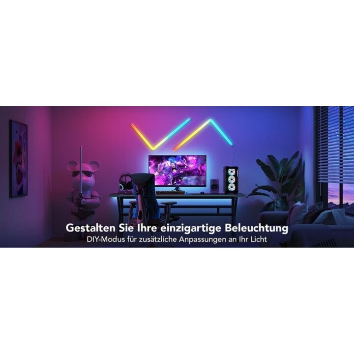Govee Glide 4+1 B6062 Panel LED para uso en interiores, Ajuste de brillo WIFI, 5 Piezas