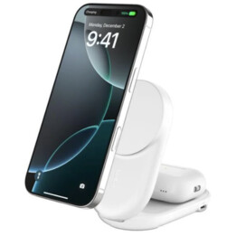 Chargeur sans fil pliable 2-en-1 - Blanc