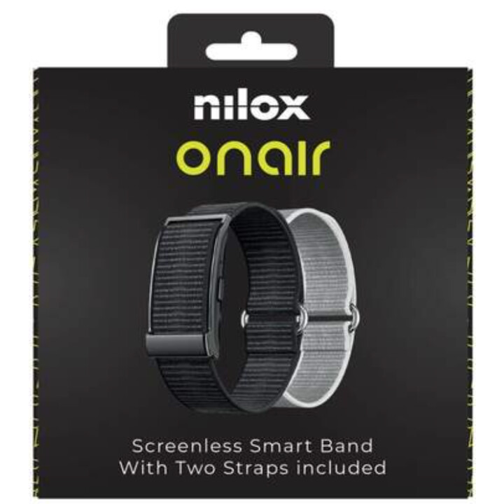 Nilox ONAIR Smart Band Schwarz - Leichtes Design 15g, 25 Tage Akkulaufzeit, 100 Sportmodi