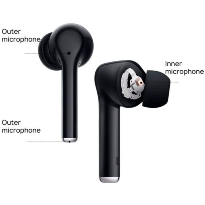 Huawei Freebuds 3i Carbon Black Auscultadores intra-auriculares Bluetooth com cancelamento de ruído Estojo de carregamento Bater