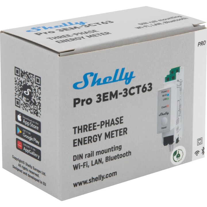 Shelly Pro 3EM-3CT63 WiFi / LAN