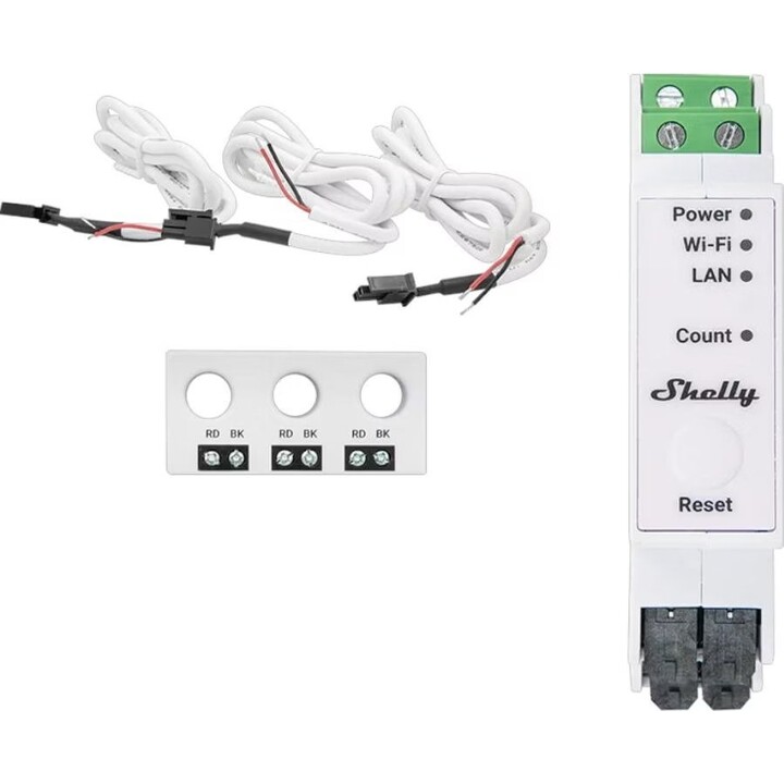 Medidor de custo de energia de corrente alternada Shelly Pro 3EM-3CT63