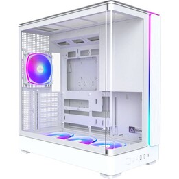 Montech KING 45 PRO PC Case, Mid Tower, ATX, vetro temperato, RGB - bianco