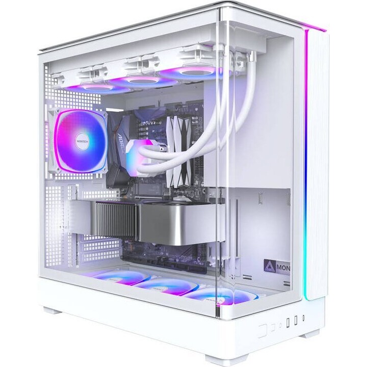 Montech KING 45 PRO PC Case, Mid Tower, ATX, Tempered Glass, RGB - white