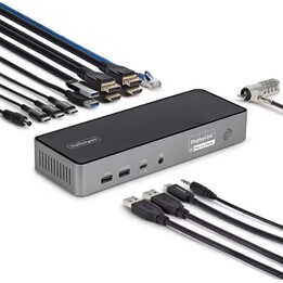 StarTech.com DK30C2DPEPRUE estación de acoplamiento USB-C triple monitor gris