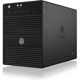 ICY BOX IB-3740-C31 4-Bay USB 3.1 Gen2 Type-C HDD/SSD Enclosure 2.5/3.5" SATA JBOD Black Aluminum 10Gbps